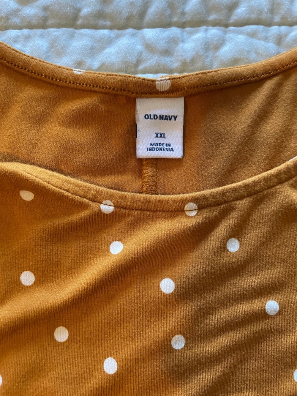 Old Navy Mustard Polka Dot Long Sleeve Swing Dress - Picture 2 of 3